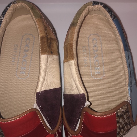 Vintage Coach Patchwork Leather/Suede Slip-On Size 11 - Picture 6 of 8